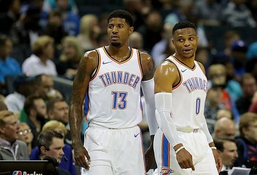 Russell Westbrook and Paul George have spent two seasons together in Oklahoma City