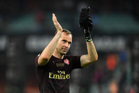 Peter Cech played his final game in a 4-1 loss to Chelsea in the UEFA Europa League Final