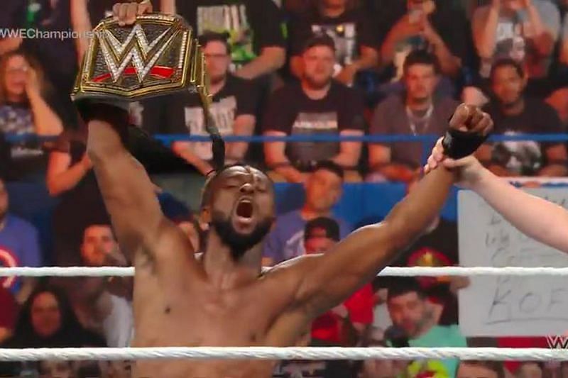 Kofi Kingston retains the WWE title at Money in the Bank.