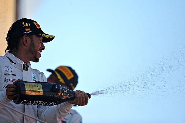 F1 Grand Prix of Spain - Lewis Hamilton Enjoying the Victory