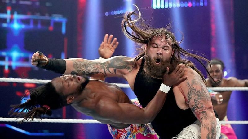 Bray Wyatt (right) in action against Kofi Kingston