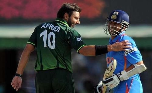 Shahid Afridi and Sachin Tendulkar