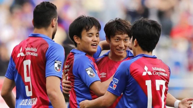 FC Tokyo celebrate a victory