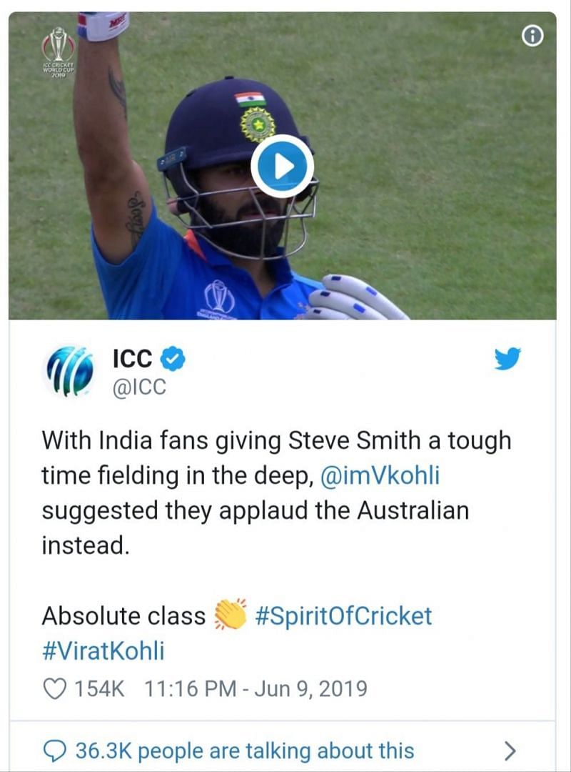 Indian Cricket Team - Virat Kohli says indian audience to encourage Steve Smith #spiritofcricket,#viratkohli,@imVkohli