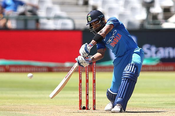 Skipper Virat Kohli crunching a shot during an ODI between India and South Africa