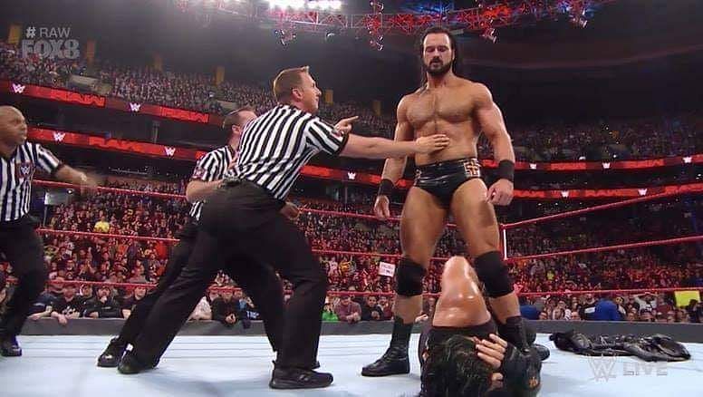 Drew McIntyre standing tall over Roman Reigns. Could this be the image we see at Stomping Grounds?