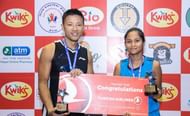 Sadish Pradhan (L) of Times International Club & Anusha Malla (R) of Nepal Police Club were declared MVP of the Nepal Basketball League 2019