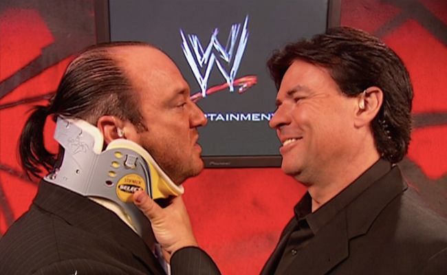 Paul Heyman &amp; Eric Bischoff during their on-screen roles at the height of WWE&#039;s Ruthless Aggression Era.