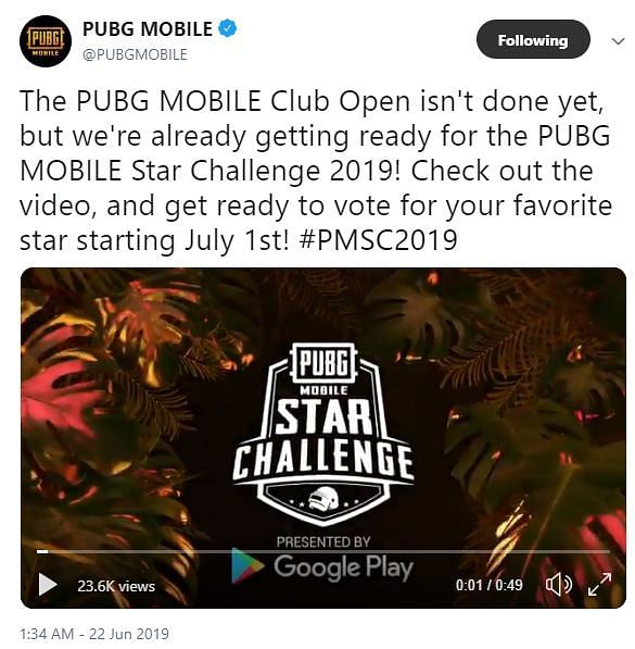 PUBG Mobile Reveals Star Challenge