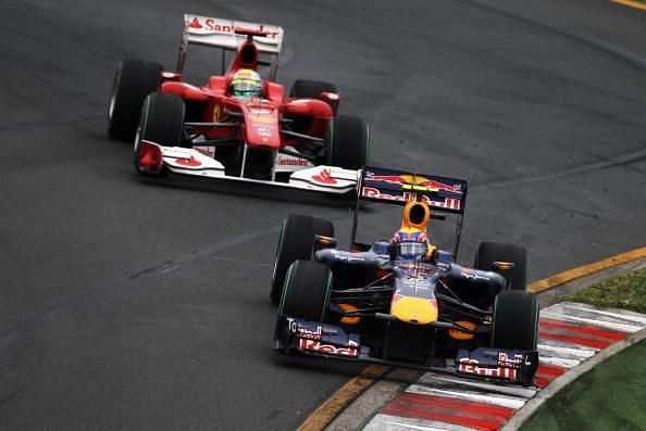 Felipe Massa (rear) and Mark Webber&#039;s stops are the fastest off all time.