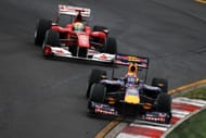 Felipe Massa (rear) and Mark Webber's stops are the fastest off all time.