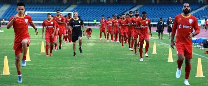 Indian team in training