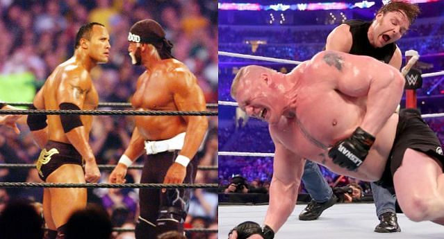 Hogan and Rock delivered at WrestleMania 18, whilst Lesnar Vs Ambrose was a dud in 2016.