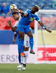 Elson Hooi (Blue) scored the second goal of the match