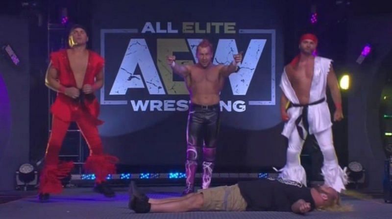 Kenny Omega and The Young Bucks took a shot at WWE with their entrance
