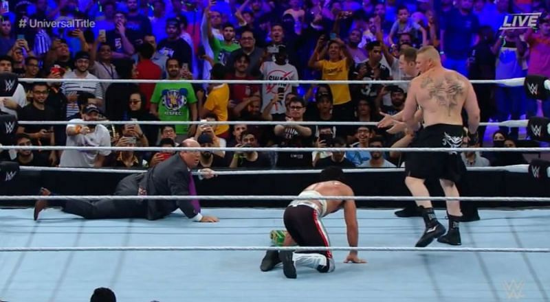 Paul Heyman slipped while entering the ring