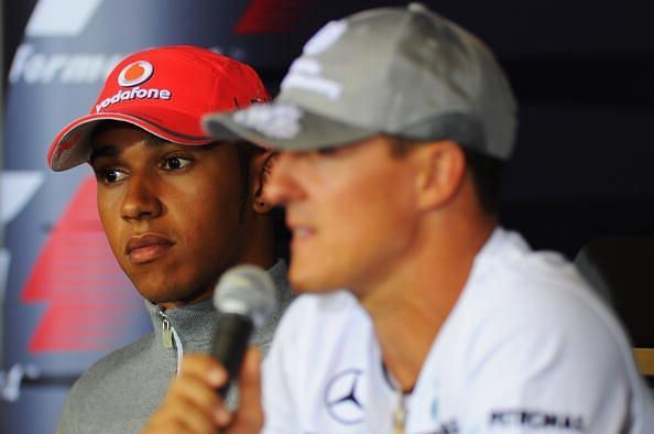 Lewis Hamilton (left) and Michael Schumacher both excelled in Canada, but who has the most wins?