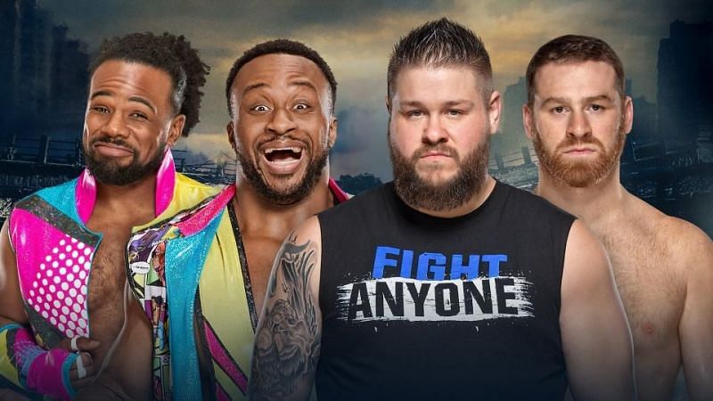 New Day (Big E and Xavier Woods) vs Kevin Owens and Sami Zayn