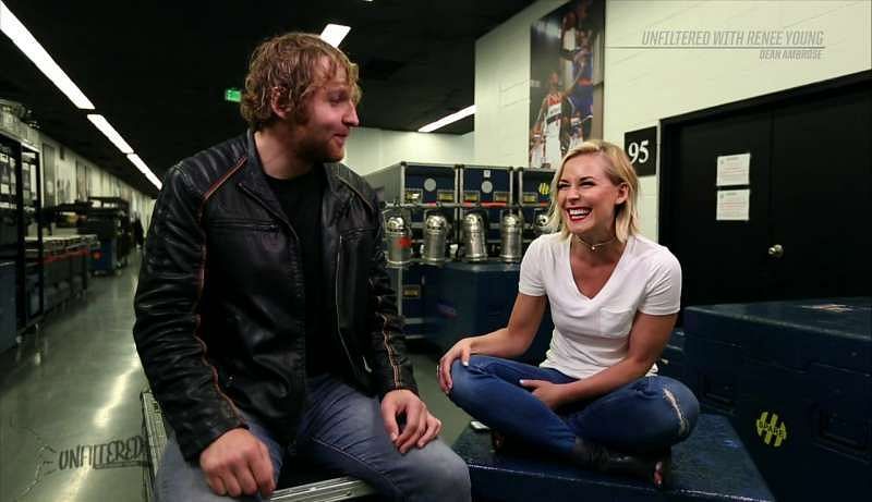 Jon Moxley and Renee Young