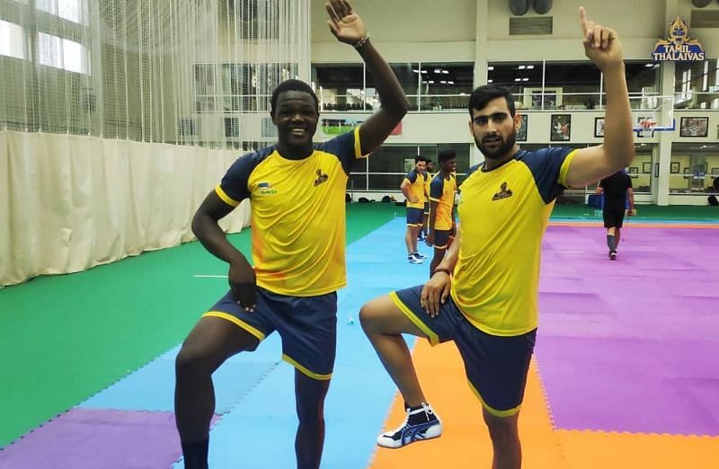 Victor Obiero (L) and Rahul Chaudhari (R) will be two key players for the Tamil Thalaivas.