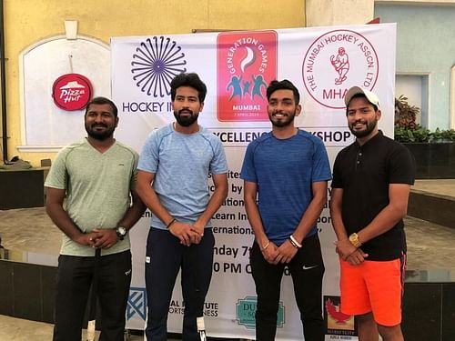 Hockey India and Mumbai Hockey Association Coaches along with 2016 Rio Olympian, Devinder Walmiki and Indian National Hockey veteran Yuvraj Walmiki.