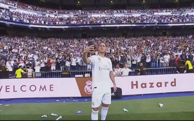 "I'm not a Galactico...not yet anyway," says Eden Hazard as he is officially presented by Real Madrid at the Santiago Bernabeu