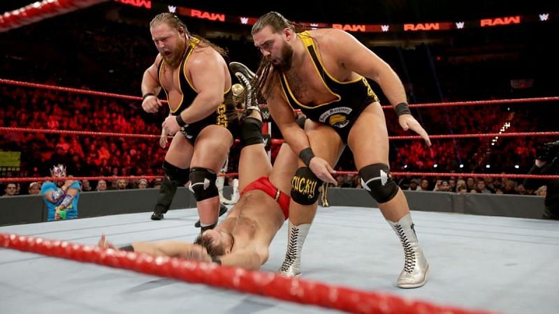 Heavy Machinery face against Daniel Bryan and Rowan for the SmackDown Tag Team titles at Stomping Grounds