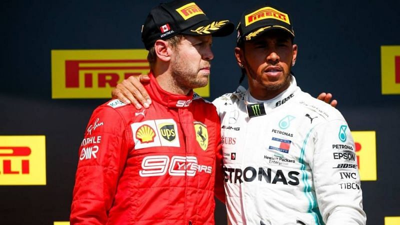 The podium was subjected to repeated boos and the fans were unanimously not in favour of the penalty given to Vettel