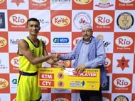 Bikash Gurung (L) of Nepal Police Club was adjudged Man of the Match.