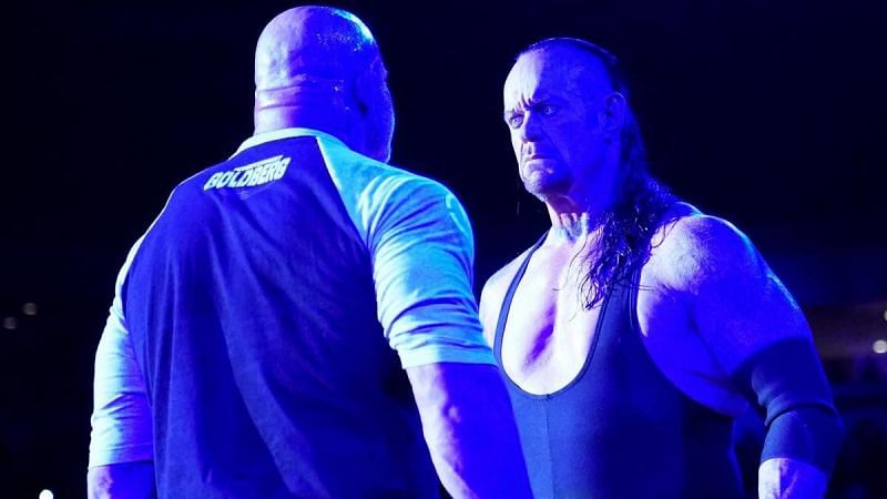 The Undertaker fearlessly stares down Goldberg