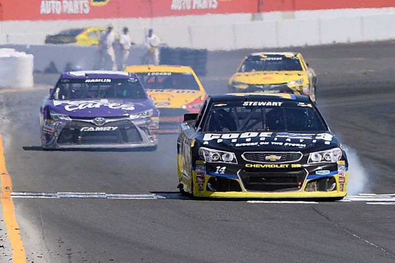 Tony Stewart taking home the victory at Sonoma in 2016