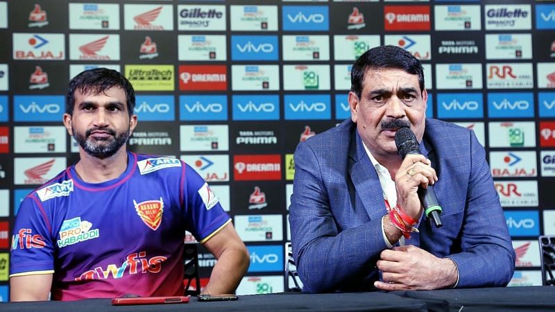 The captain-coach duo of Joginder Narwal (L) and Krishan Kumar Hooda