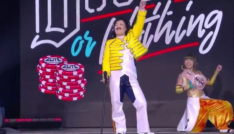Emi Sakura dressed up as Freddie Mercury for the show!
