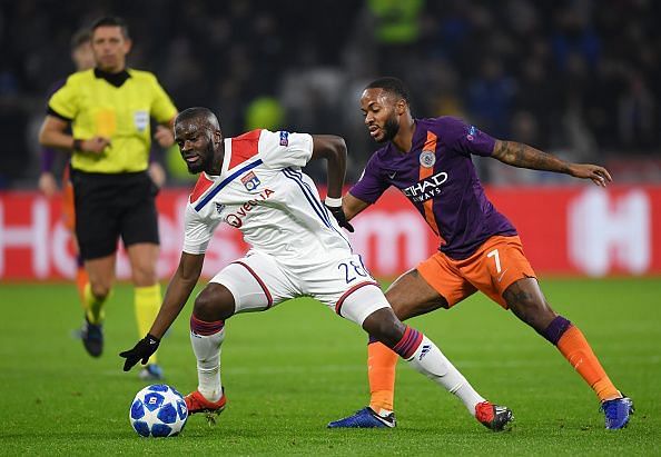Tanguy Ndombele impressed for Lyon against Manchester City in the UEFA Champions League