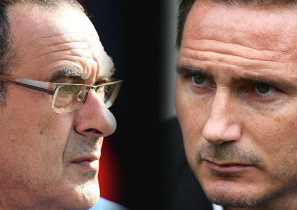 Frank Lampard is tipped to be the next Chelsea manager amid Sarri to Juventus rumours.