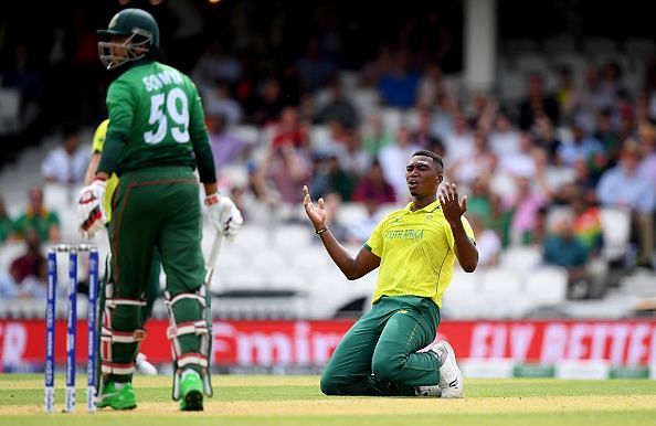Lungi Ngidi suffered a hamstring injury in the match against Bangladesh