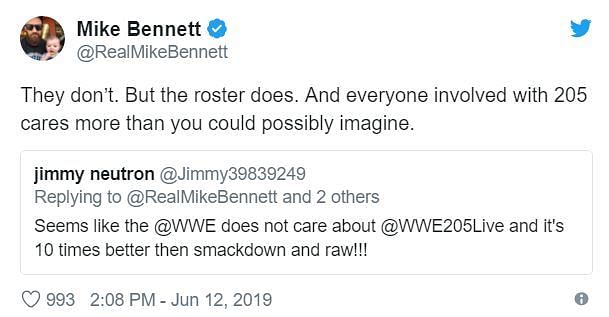 Mike Bennett sure cares about 205 Live
