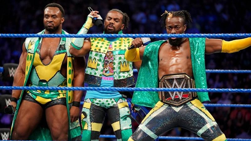 The New Day&#039;s return was crashed by Kevin Owens, Sami Zayn and Dolph Ziggler