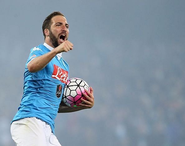 Higuain set the Serie A record with 36 league goals during 2015-16