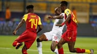 Mickael Pote scores the first of two goals against the Black Stars
