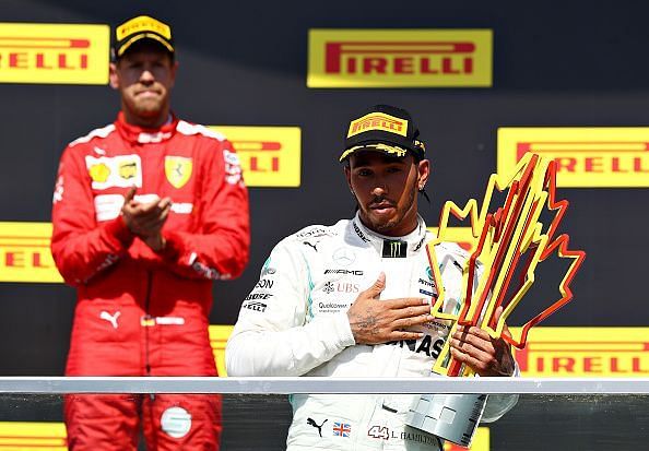 Lewis Hamilton was classified as the winner after Vettel&#039;s penalty was applied.