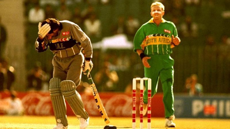 U.A.E captain, Sultan Zarawani faced Allan Donald without a helmet