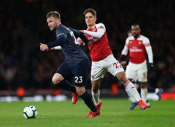 Denis Suarez in action against Manchester United