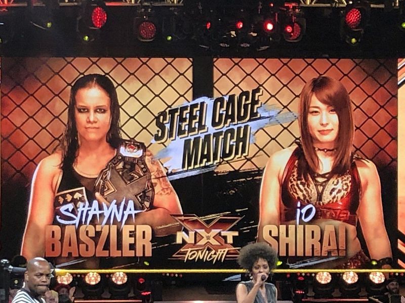 Baszler and Shirai collided inside a steel cage