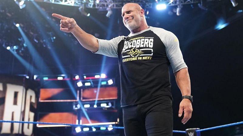 Goldberg reacts after going face to face with The Phenom