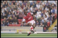 Ian Wright slots in Arsenal's first goal