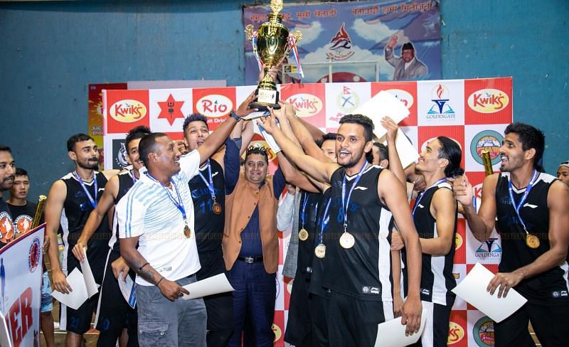 Victorious Times International Club with Nepal Basketball League 2019 trophy