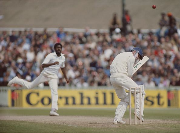Michael Holding lets fly.