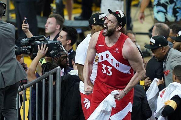 Marc Gasol made an immediate impact during his time with the Toronto Raptors
