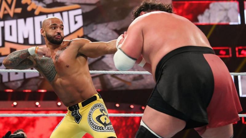 Ricochet captured his first title on WWE&#039;s main roster at the expense of Samoa Joe